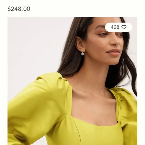 Anthropologie BHLDN Sage Balloon Puff Sleeve Fit & Flare Mini Dress - Picture 3 of 7